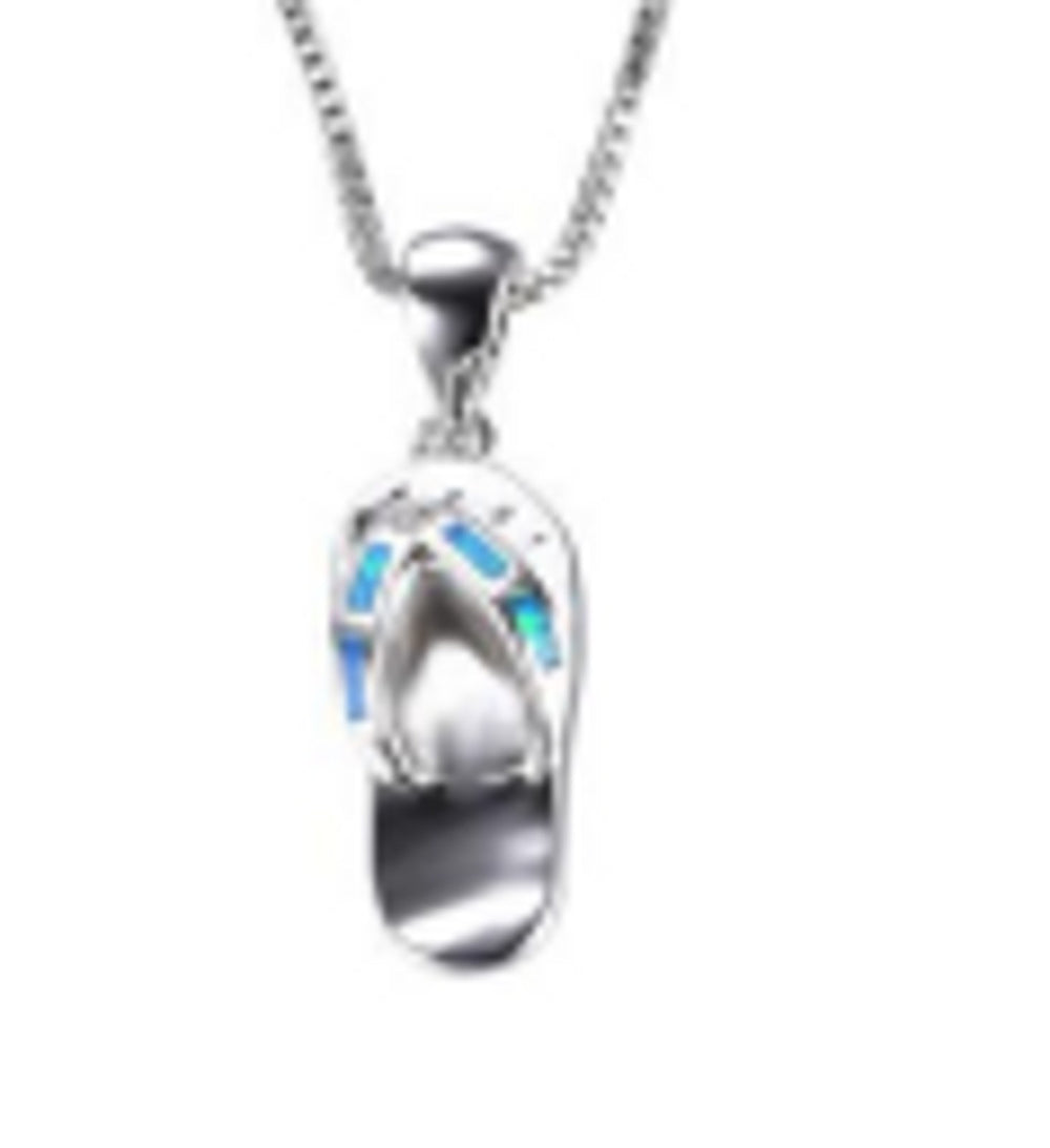 Sterling Silver White Crystal Pendant Necklace