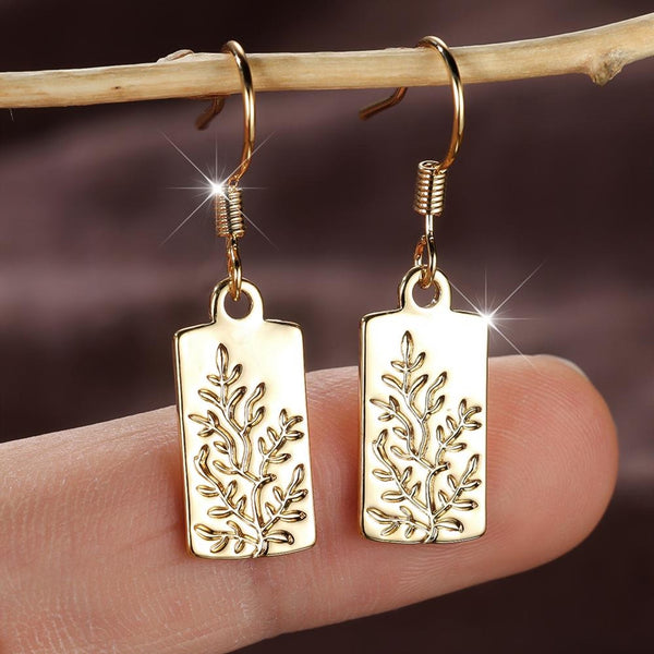 Gold-Tone Polished White Crystal Seaweed Drop Earrings