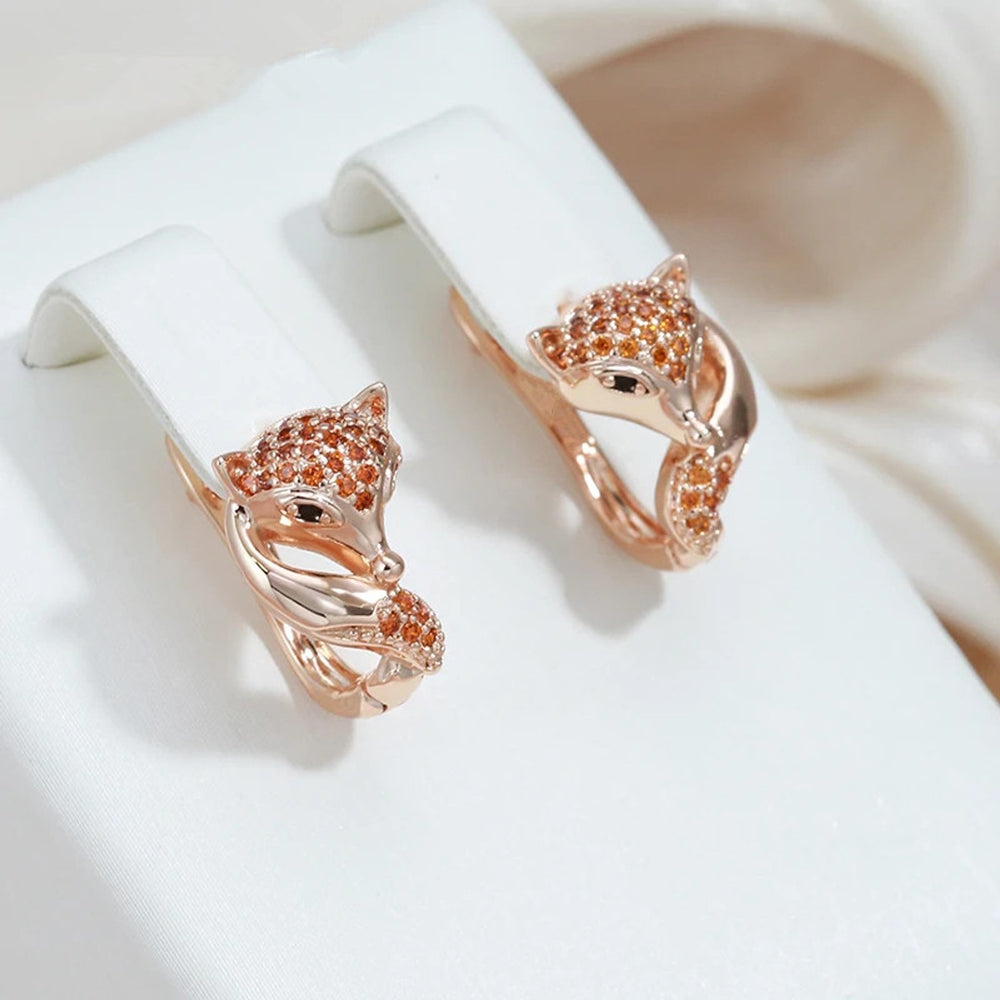 Champagne Gold-Tone Garnet Red Crystal Evil Eye Huggie Earrings