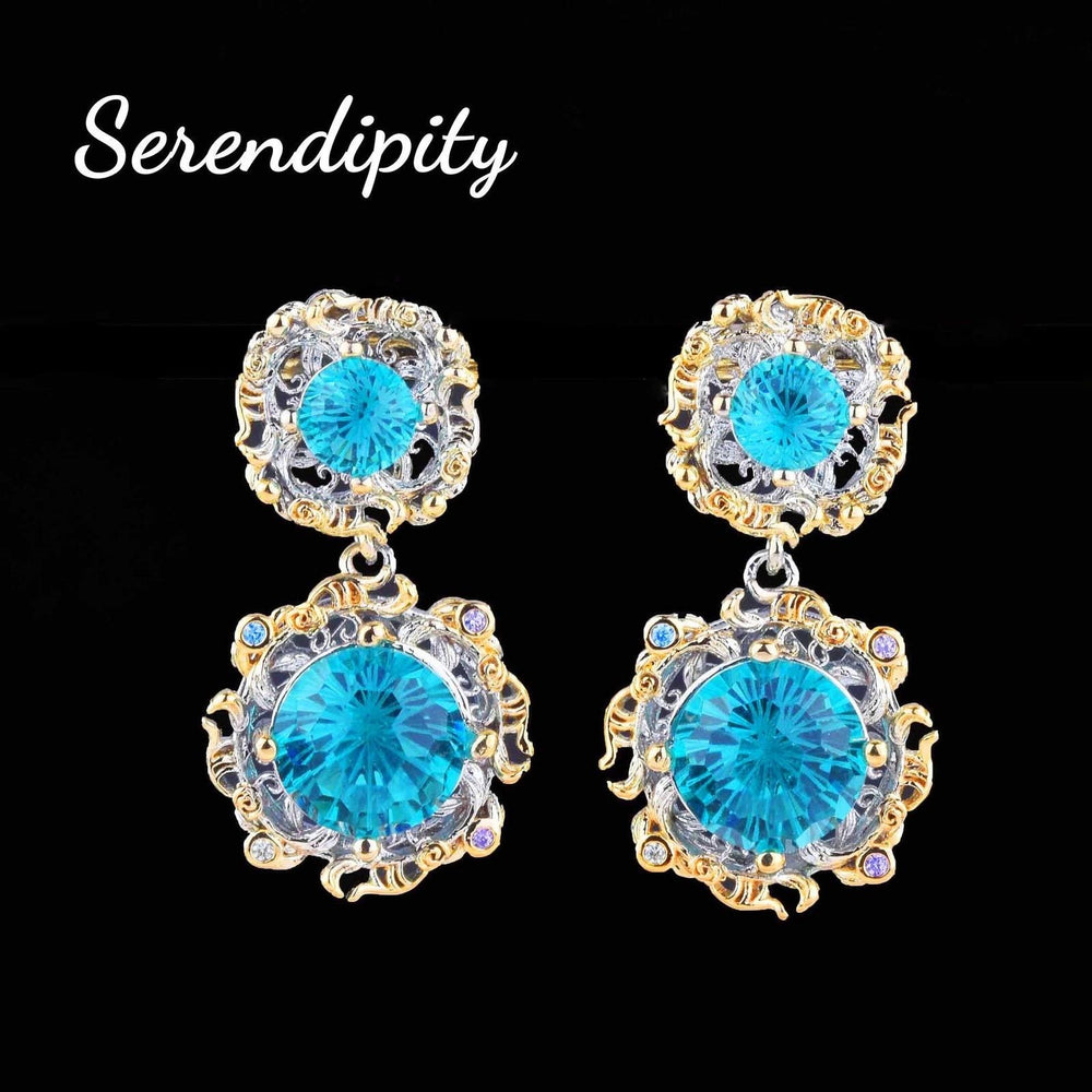 Silver-Tone White Crystal Stud Earrings