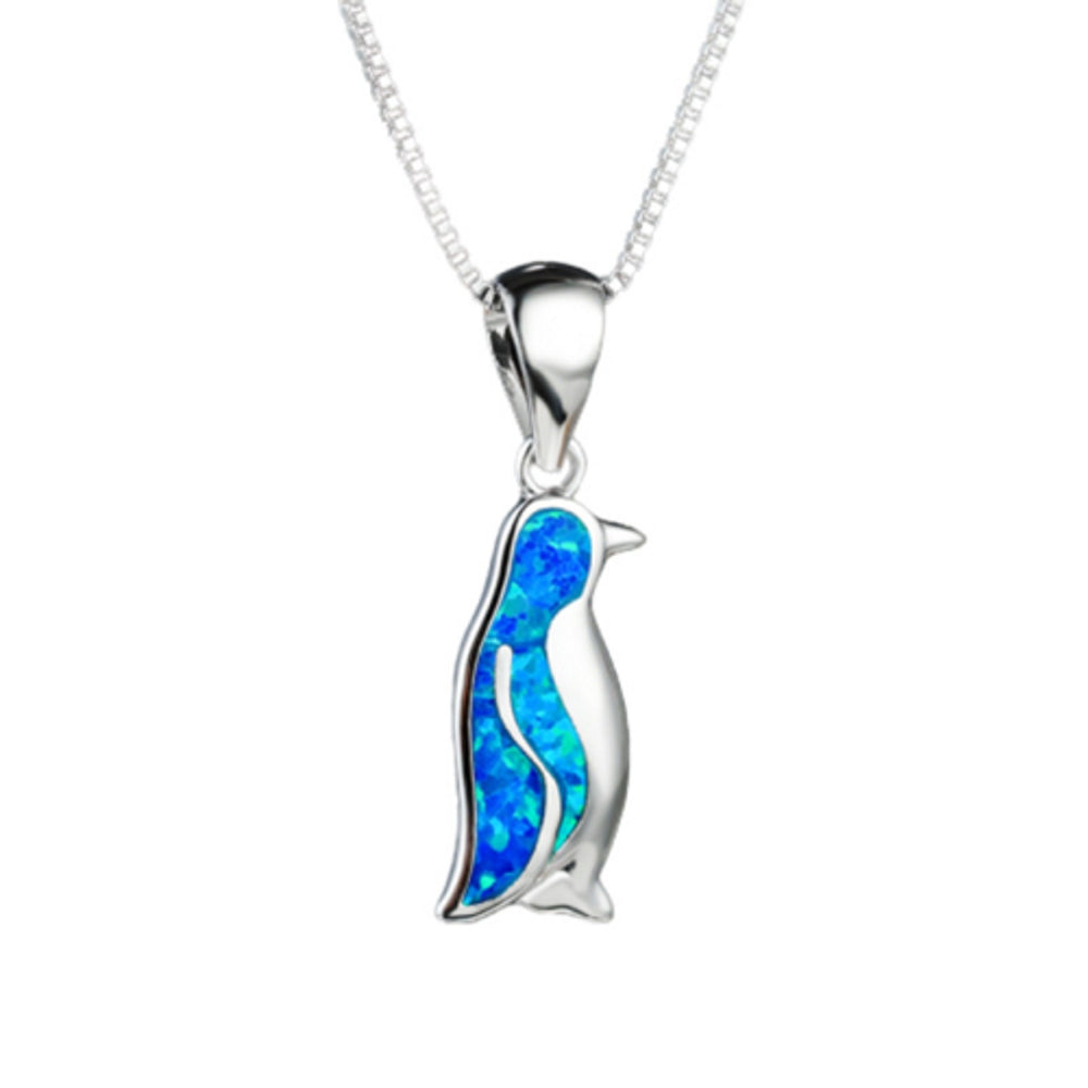Silver-Tone Simulated Opal Necklace