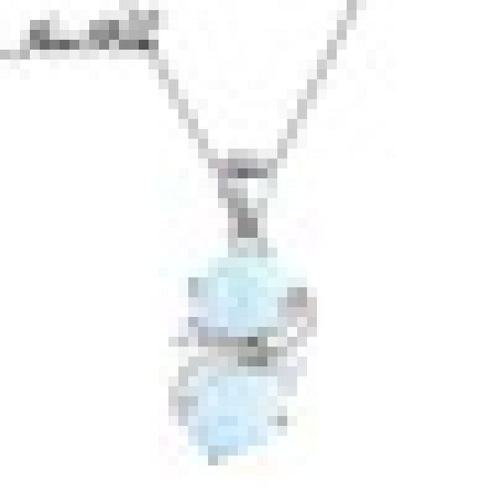 Sterling Silver White Oval Simulated Opal Pendant Necklace