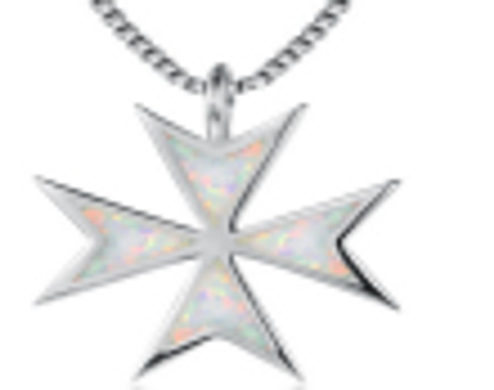 Sterling Silver White Simulated Opal Heart Necklace