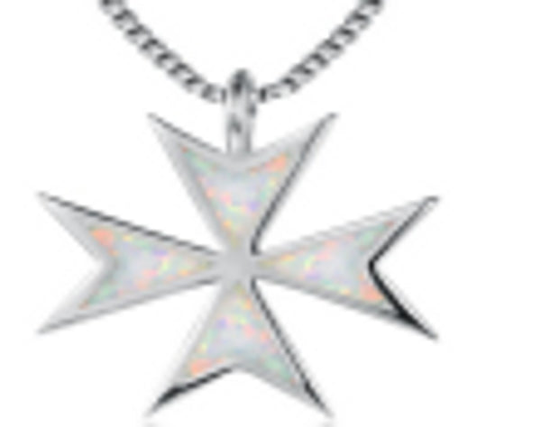 Sterling Silver White Simulated Opal Heart Necklace