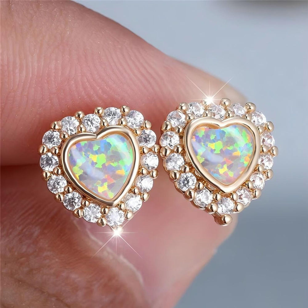Silver-Tone White Simulated Opal Huggie Earrings