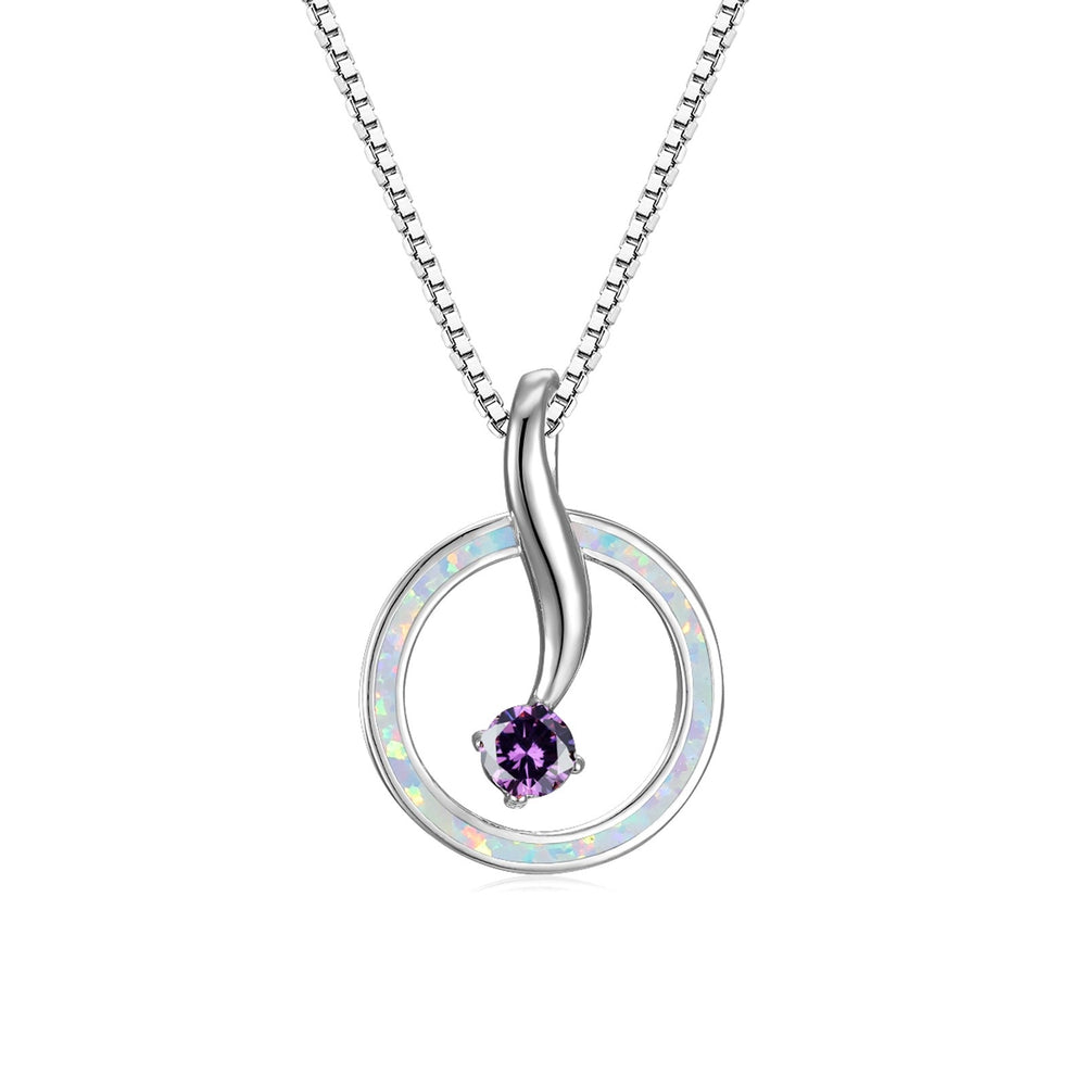 Silver-Tone Openwork White Round Simulated Opal Necklace
