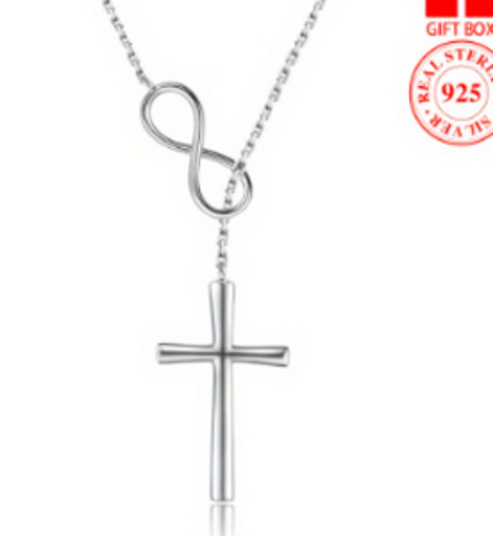 Sterling Silver White Crystal Number Necklace