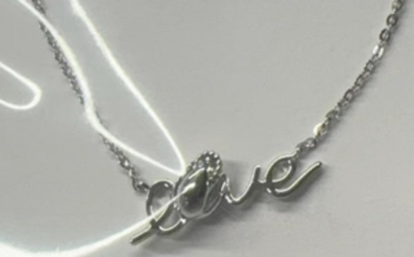 Sterling Silver White Crystal Initial Necklace