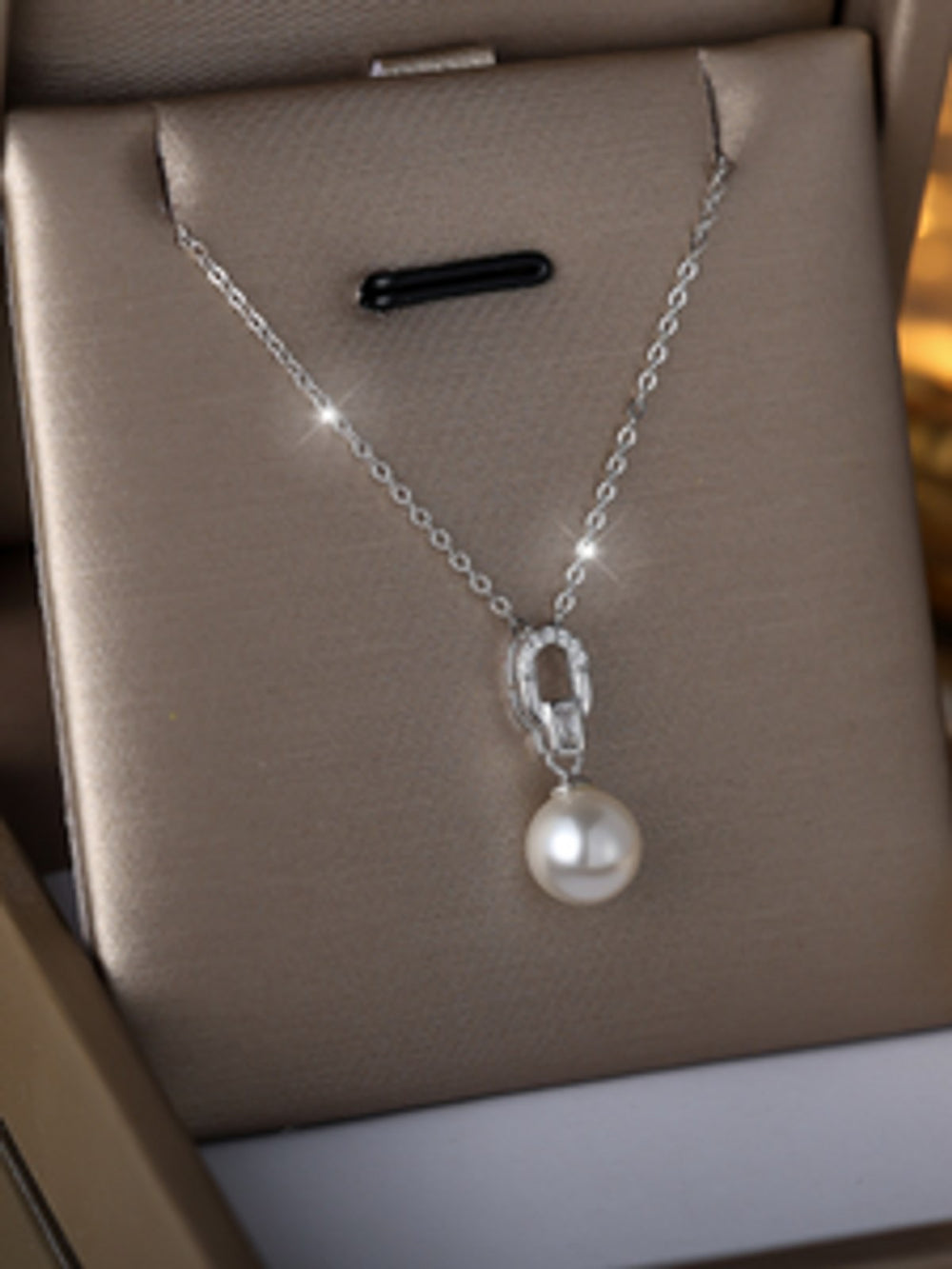 Sterling Silver White Crystal Necklace